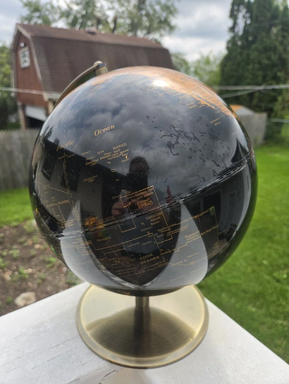 Bell & Curfew Black & Copper Tabletop World Globe 12